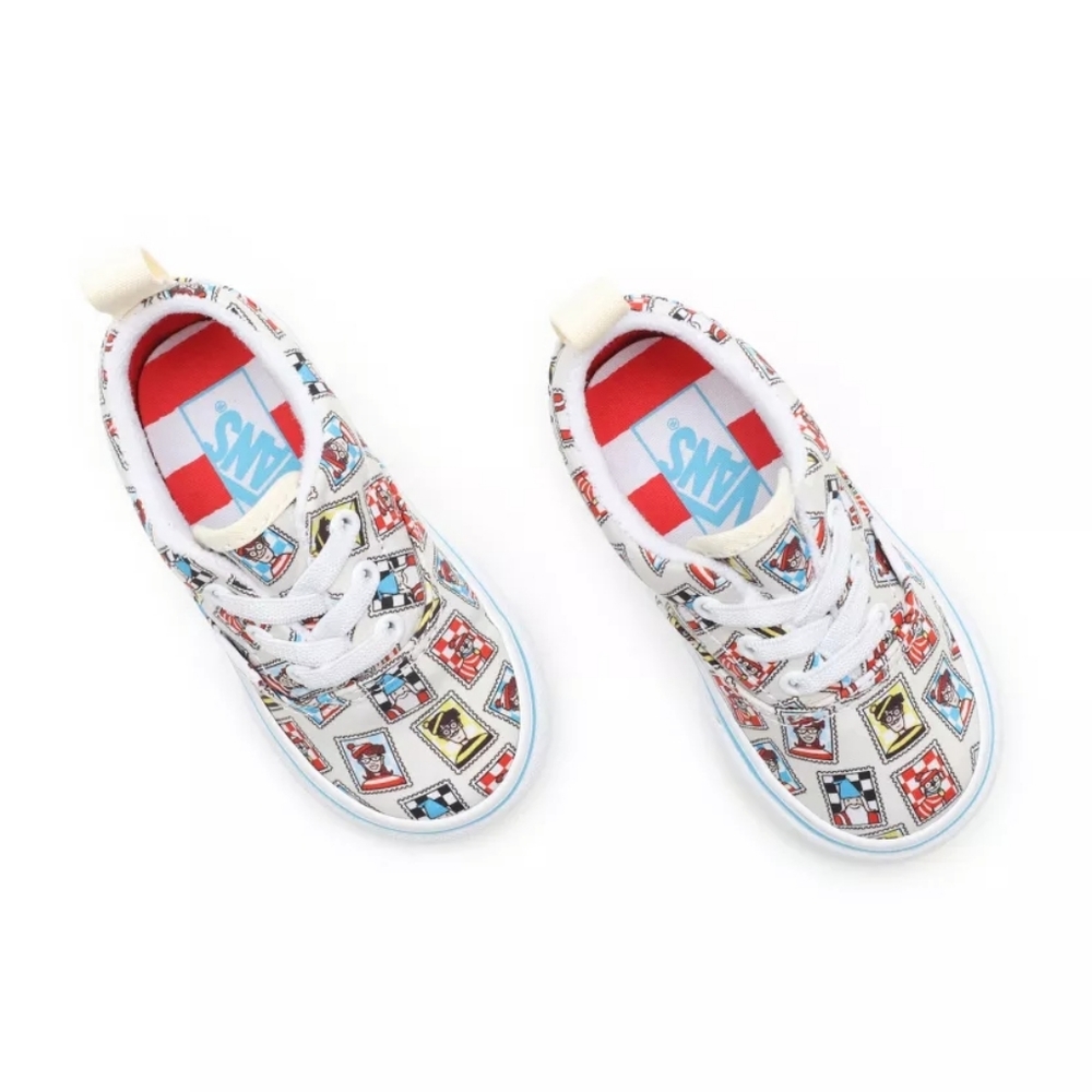 Van's X Where's Waldo? Toddler shoes  elastic lace size 9